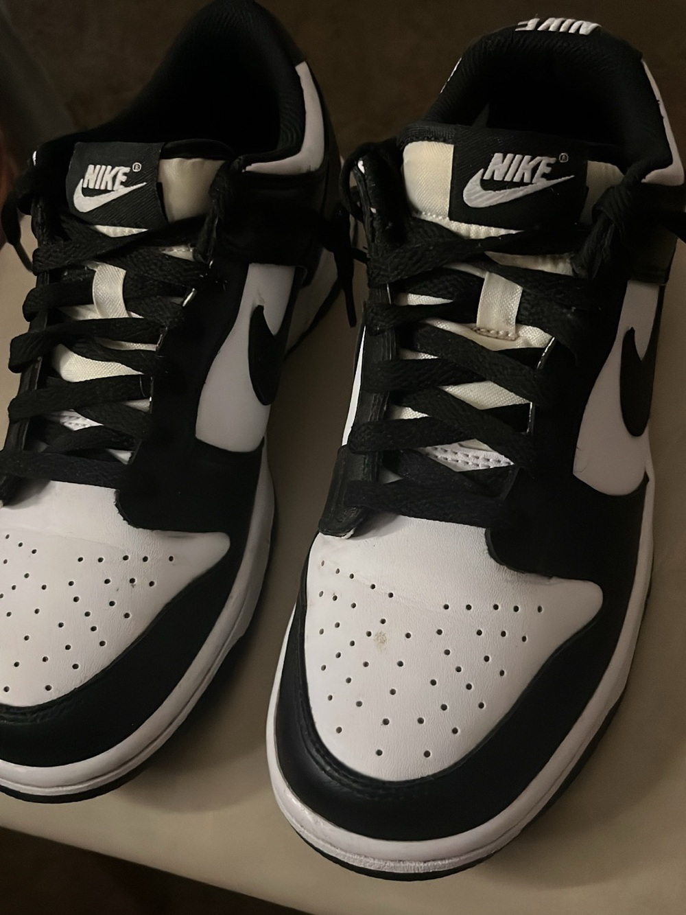 Nike Black and White Low-Top Sneakers with Swoosh